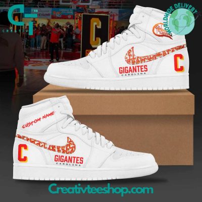 Gigantes de Carolinalogo White Air Jordan 1 Sneaker - soulcals.com