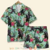 Godzilla Tropical Floral Pattern Hawaiian Shirt Shorts.jpg - demo10