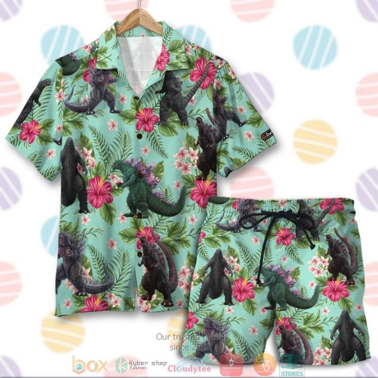 Godzilla Tropical Floral Pattern Summer Hawaiian Shirt, Shorts - Hot Sale 2025 Godzilla Tropical Floral Pattern Summer Hawaiian Shirt, Shorts - Hot Sale 2025