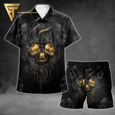 Golden Skull Gothic Grim Reaper All Over Print Hawaiian Shirts And Beach Shorts - Hot Sale 2025