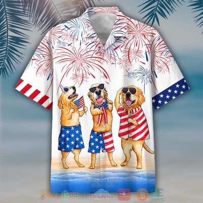 Golden Retriever Independence Day Is Coming Hawaiian Shirt, Shorts - Hot Sale 2025