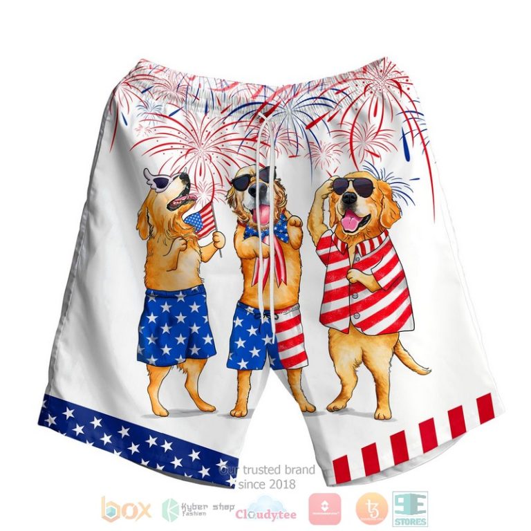 Golden Retriever Independence Day Is Coming Hawaiian Shirt, Shorts - Hot Sale 2025