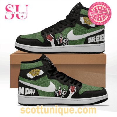 Green Day Band Rock Nike Air Jordan 1 High Top Sneaker -Soulcals.com