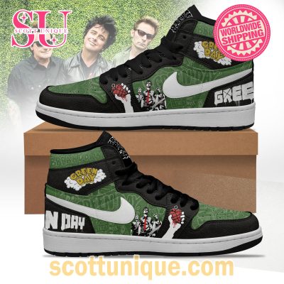 Green Day Band Rock Nike Air Jordan 1 High Top Sneaker -Soulcals.com