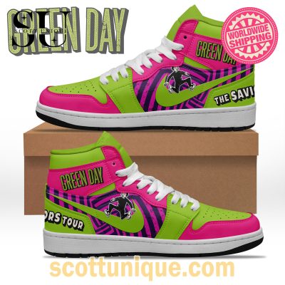 Green Day The Saviors 2024 Tour Air Jordan 1 High Top Sneaker -Soulcals.com