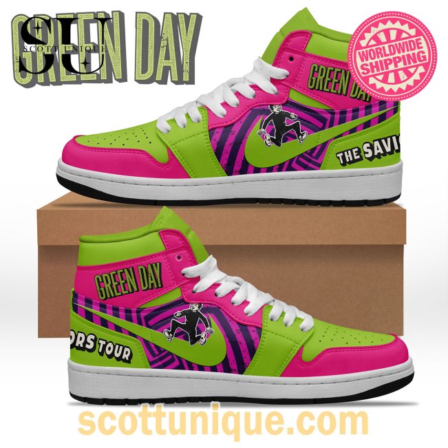 Green Day The Saviors 2024 Tour Air Jordan 1 High Top Sneaker -Soulcals.com