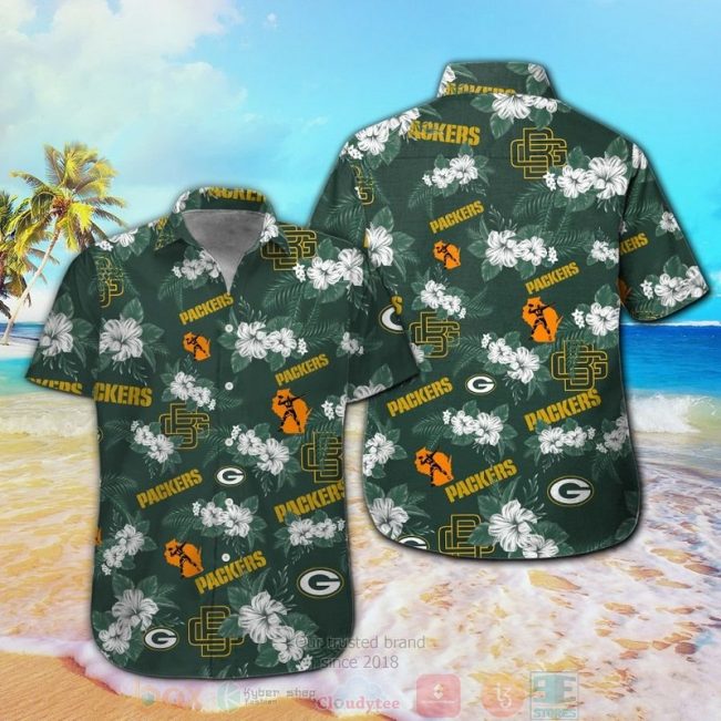 Green Bay Packers Hibiscus Hawaiian Shirt And Shorts - Hot Sale 2025
