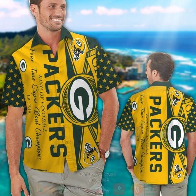 Green Bay Packers King Of Football Four Times Super Bowl Champions Hawaiian Shirt And Shorts - Hot Sale 2025
