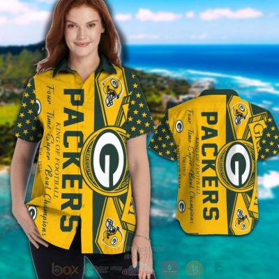 Green Bay Packers King Of Football Four Times Super Bowl Champions Hawaiian Shirt And Shorts - Hot Sale 2025