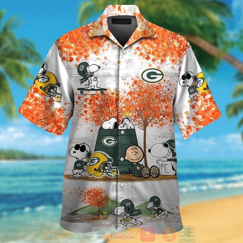 Green Bay Packers Snoopy Charlie Brown Autumn Hawaiian Shirt And Shorts - Hot Sale 2025 Green Bay Packers Snoopy Charlie Brown Autumn Hawaiian Shirt And Shorts - Hot Sale 2025