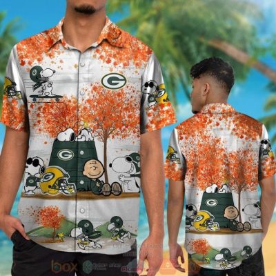 Green Bay Packers Snoopy Charlie Brown Autumn Hawaiian Shirt And Shorts - Hot Sale 2025