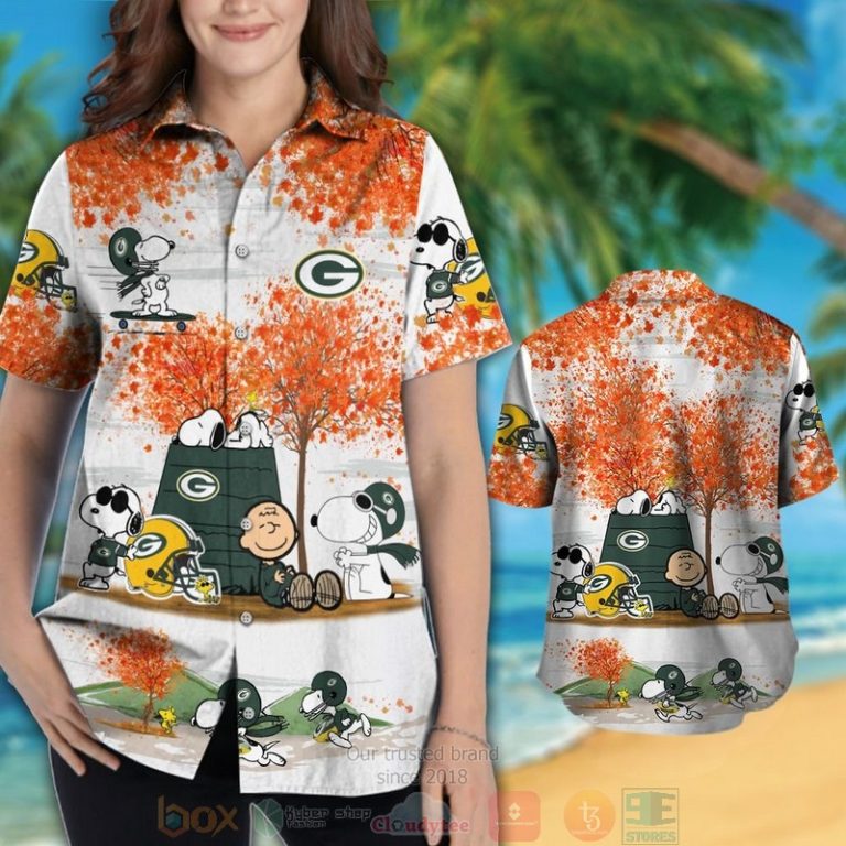 Green Bay Packers Snoopy Charlie Brown Autumn Hawaiian Shirt And Shorts - Hot Sale 2025 Green Bay Packers Snoopy Charlie Brown Autumn Hawaiian Shirt And Shorts - Hot Sale 2025