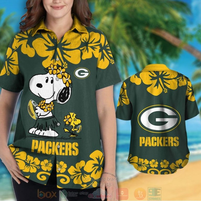 Green Bay Packers Snoopy Woodstock Hawaiian Shirt And Shorts - Hot Sale 2025