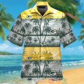 Green Bay Packers Palm Tree Yellow Grey Hawaiian Shirt And Shorts.jpg - demo10