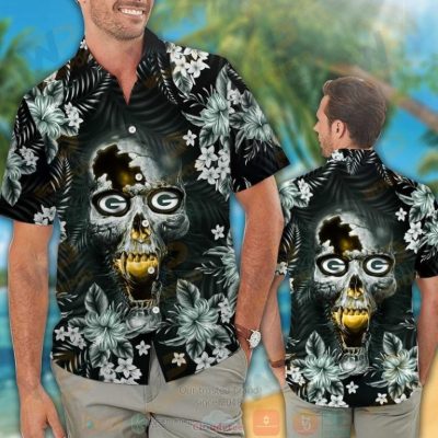 Green Bay Packers Skull Hawaiian Shirt And Shorts - Hot Sale 2025