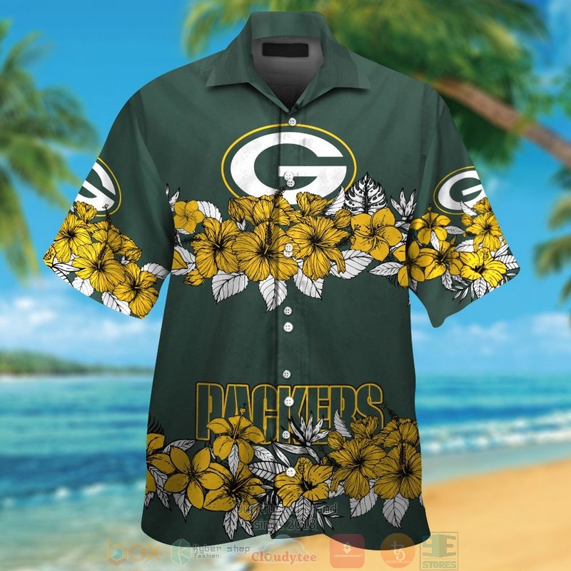 Green Bay Packers Yellow Tropical Plants Green Hawaii Shirt, Shorts - Hot Sale 2025