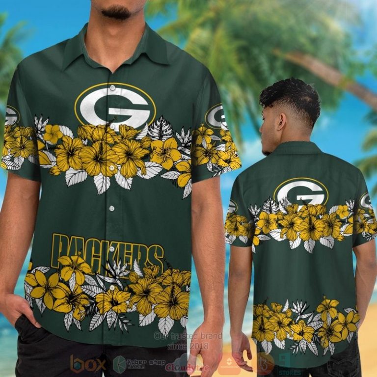 Green Bay Packers Yellow Tropical Plants Green Hawaii Shirt, Shorts - Hot Sale 2025