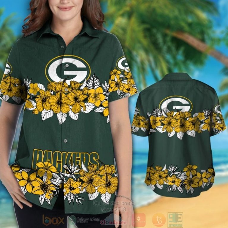Green Bay Packers Yellow Tropical Plants Green Hawaii Shirt, Shorts - Hot Sale 2025