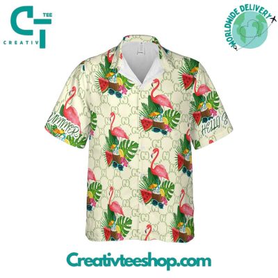 Gucci "Tropical Plant And Flamingo" Summer 2024 Hawaiian Set - Teesmith