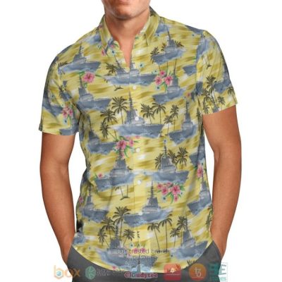 Hmas Hobart Ddg 39 Royal Australian Navy Palm Tree Yellow Hawaiian Shirt, Shorts - Hot Sale 2025