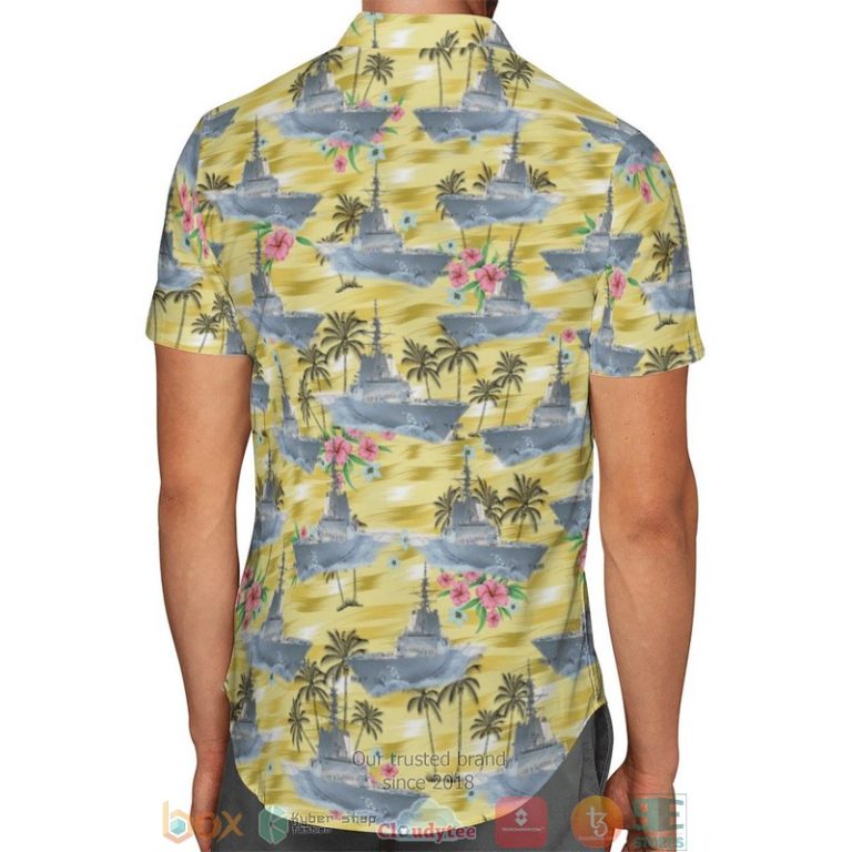 Hmas Hobart Ddg 39 Royal Australian Navy Palm Tree Yellow Hawaiian Shirt, Shorts - Hot Sale 2025