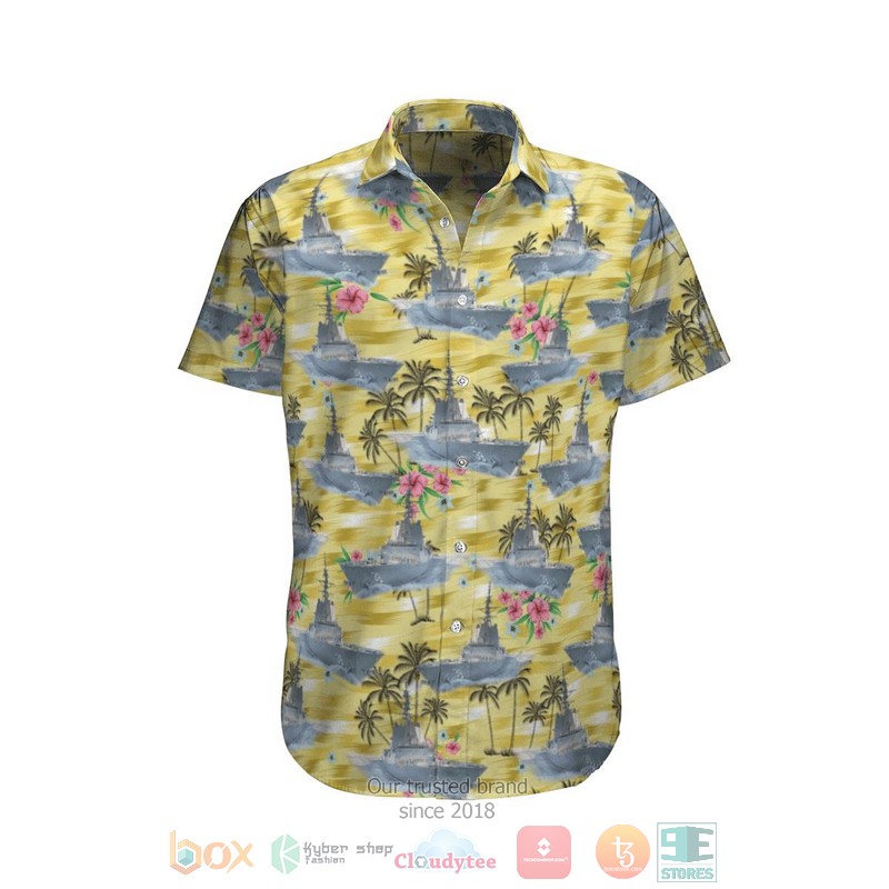 Hmas Hobart Ddg 39 Royal Australian Navy Yellow Hawaiian Shirt, Shorts - Hot Sale 2025