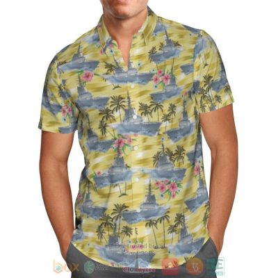 Hmas Hobart Ddg 39 Royal Australian Navy Yellow Hawaiian Shirt, Shorts - Hot Sale 2025