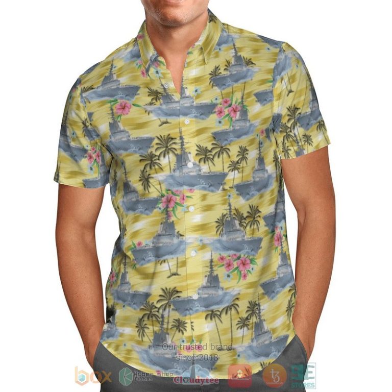 Hmas Hobart Ddg 39 Royal Australian Navy Yellow Hawaiian Shirt, Shorts - Hot Sale 2025