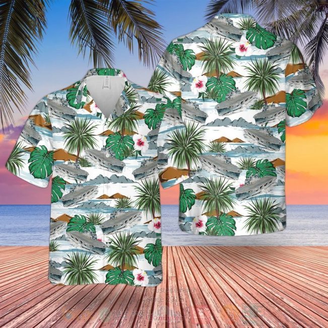 Hms Ocean Landing Platform Helicopter Hawaiian Shirt, Short - Hot Sale 2025