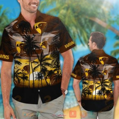 Hawthorn Hawks Hawaiian Shirt And Shorts - Hot Sale 2025