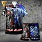 Heart Of Wolf Soul Of Dragon All Over Print Hawaiian Shirts And Beach Shorts - Hot Sale 2025