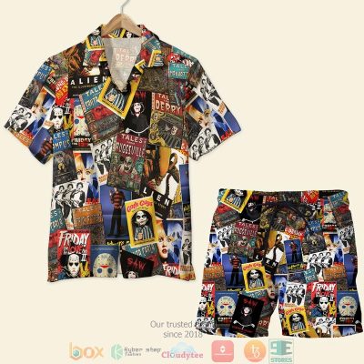 Horror Movie Film Pattern Hawaiian Shirt, Shorts - Hot Sale 2025