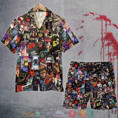 Horror Movie Film Pattern Hawaiian Shirt, Shorts - Hot Sale 2025