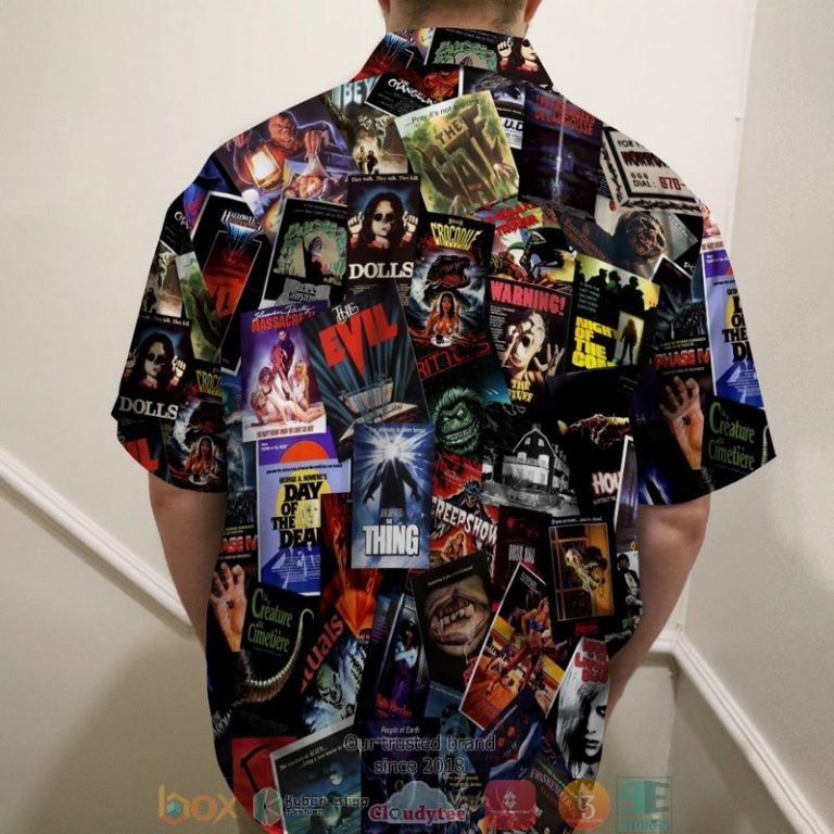 Horror Movie Film Pattern Hawaiian Shirt, Shorts - Hot Sale 2025