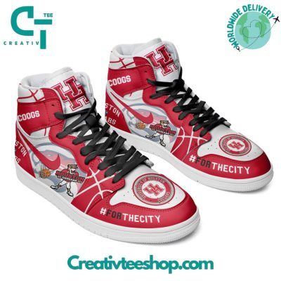Houston Cougars Basketball Go Coogs Air Jordan 1 Sneaker - soulcals.com