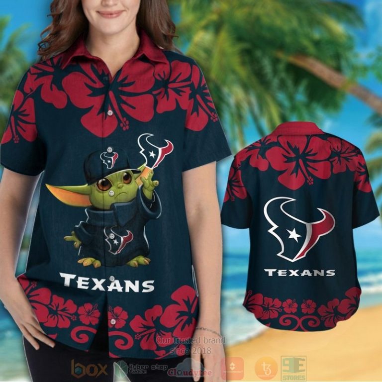 Houston Texans Baby Yoda Hawaiian Shirt And Shorts - Hot Sale 2025