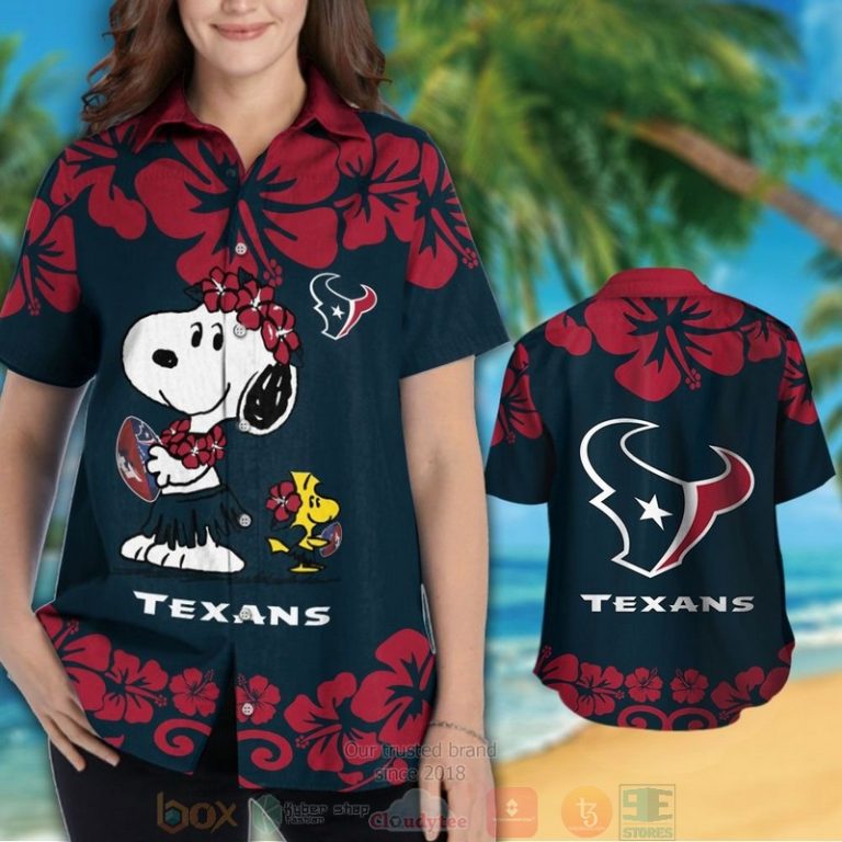 Houston Texans Snoopy Woodstock Hawaiian Shirt And Shorts - Hot Sale 2025