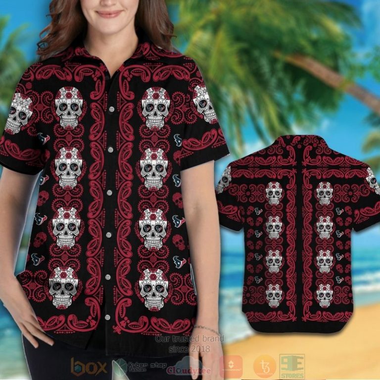 Houston Texans Sugar Skull Hawaiian Shirt And Shorts - Hot Sale 2025