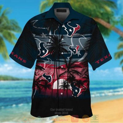 Houston Texans Palm Tree Deep Steel Blue Black Hawaii Shirt, Shorts - Hot Sale 2025