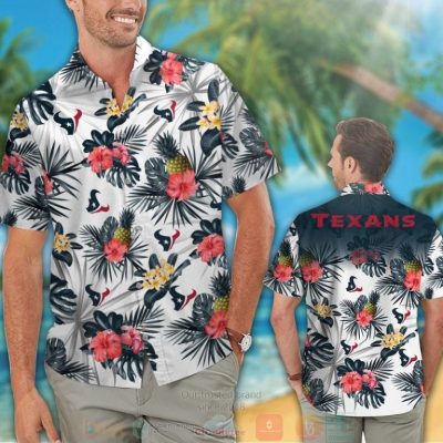 Houston Texans Pineapple Hibiscus Hawaiian Shirt And Shorts - Hot Sale 2025