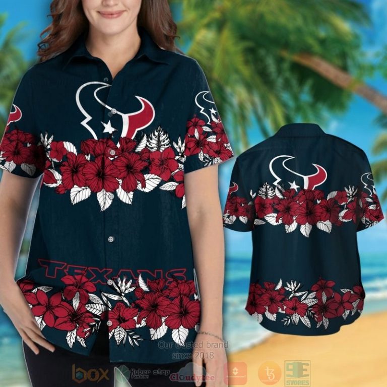 Houston Texans Red Tropical Plants Hawaii Shirt, Shorts - Hot Sale 2025