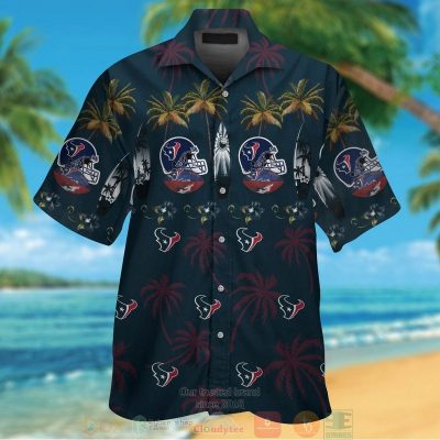Houston Texans Surfboard Palm Tree Hawaiian Shirt And Shorts - Hot Sale 2025