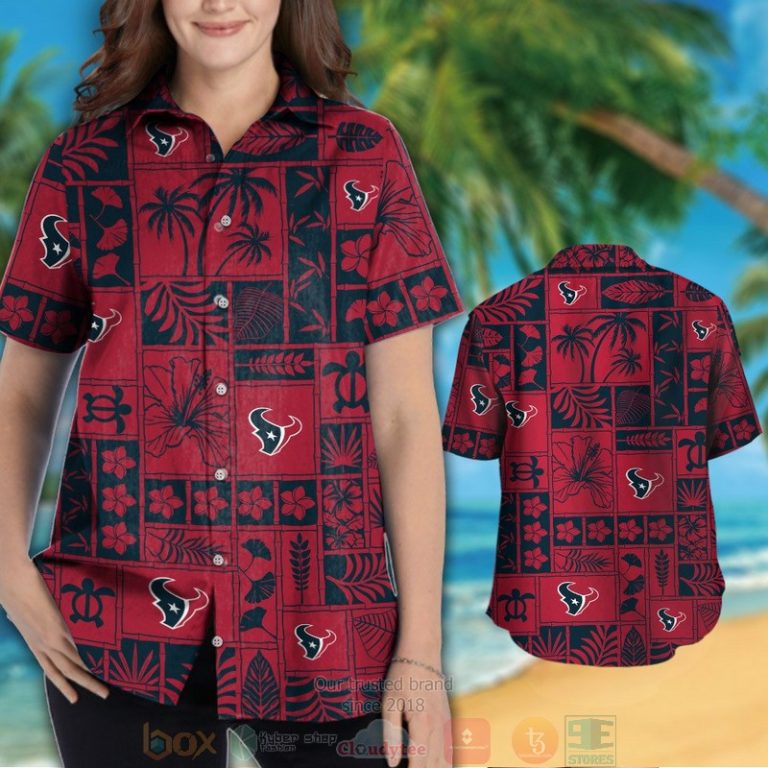 Houston Texans Tropical Plants Red Hawaii Shirt, Shorts - Hot Sale 2025