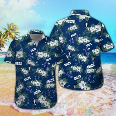 Indianapolis Colts Hibiscus Hawaiian Shirt And Shorts - Hot Sale 2025