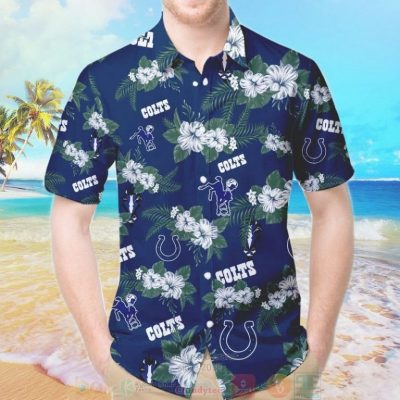 Indianapolis Colts Hibiscus Hawaiian Shirt And Shorts - Hot Sale 2025