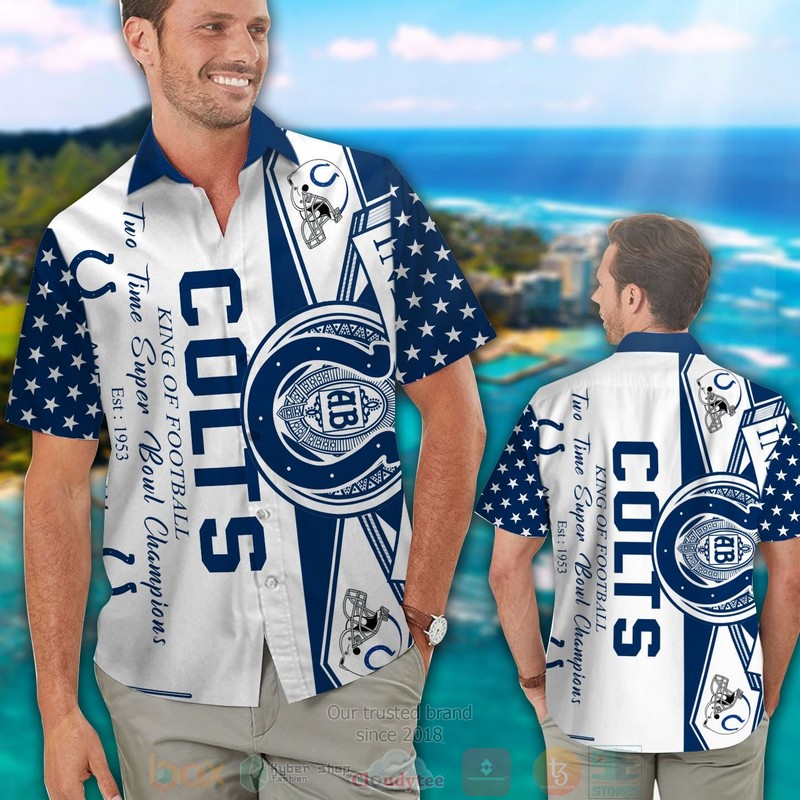 Indianapolis Colts King Of Football Two Times Super Bowl Champions Hawaiian Shirt And Shorts - Hot Sale 2025
