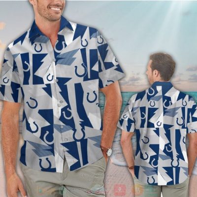 Indianapolis Colts Blue Grey Hawaiian Shirt And Shorts - Hot Sale 2025