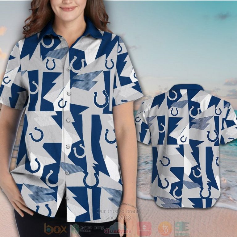 Indianapolis Colts Blue Grey Hawaiian Shirt And Shorts - Hot Sale 2025