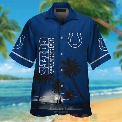 Indianapolis Colts Palm Trees Dark Blue Hawaii Shirt, Shorts - Hot Sale 2025