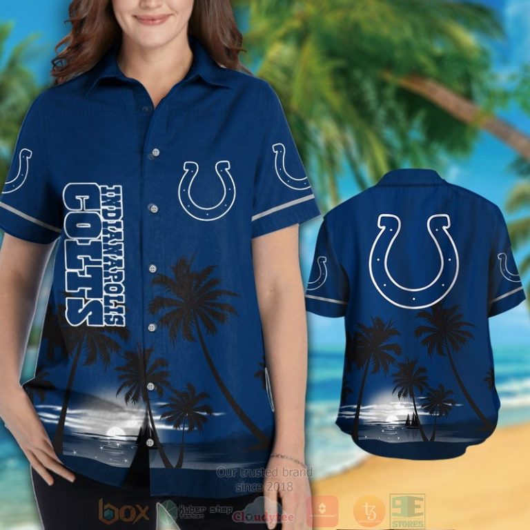Indianapolis Colts Palm Trees Dark Blue Hawaii Shirt, Shorts - Hot Sale 2025